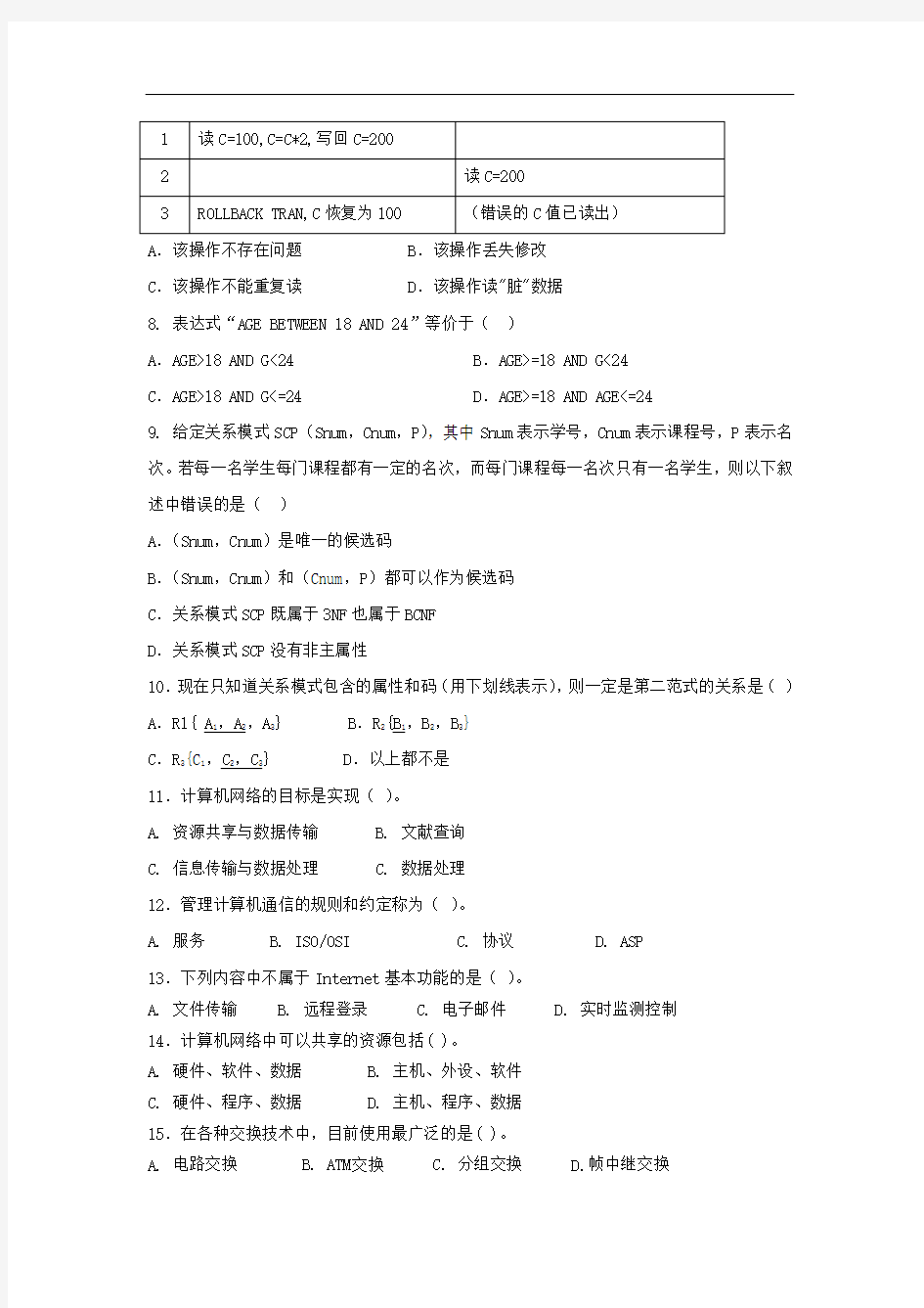2014年浙江农林大学信息技术综合考研真题