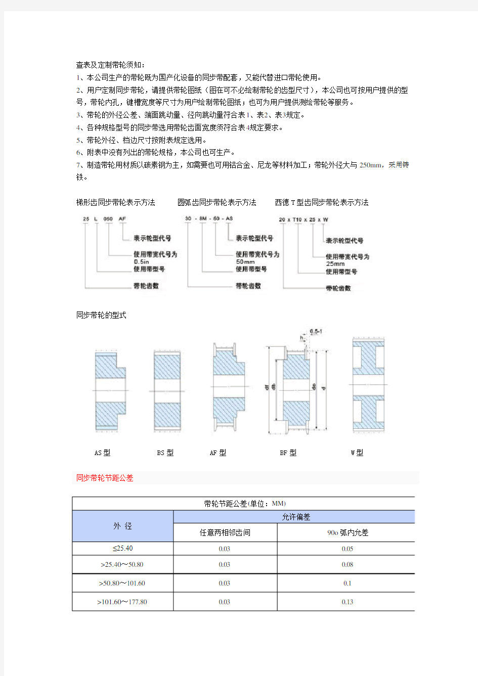 同步带轮的选型和设计要求