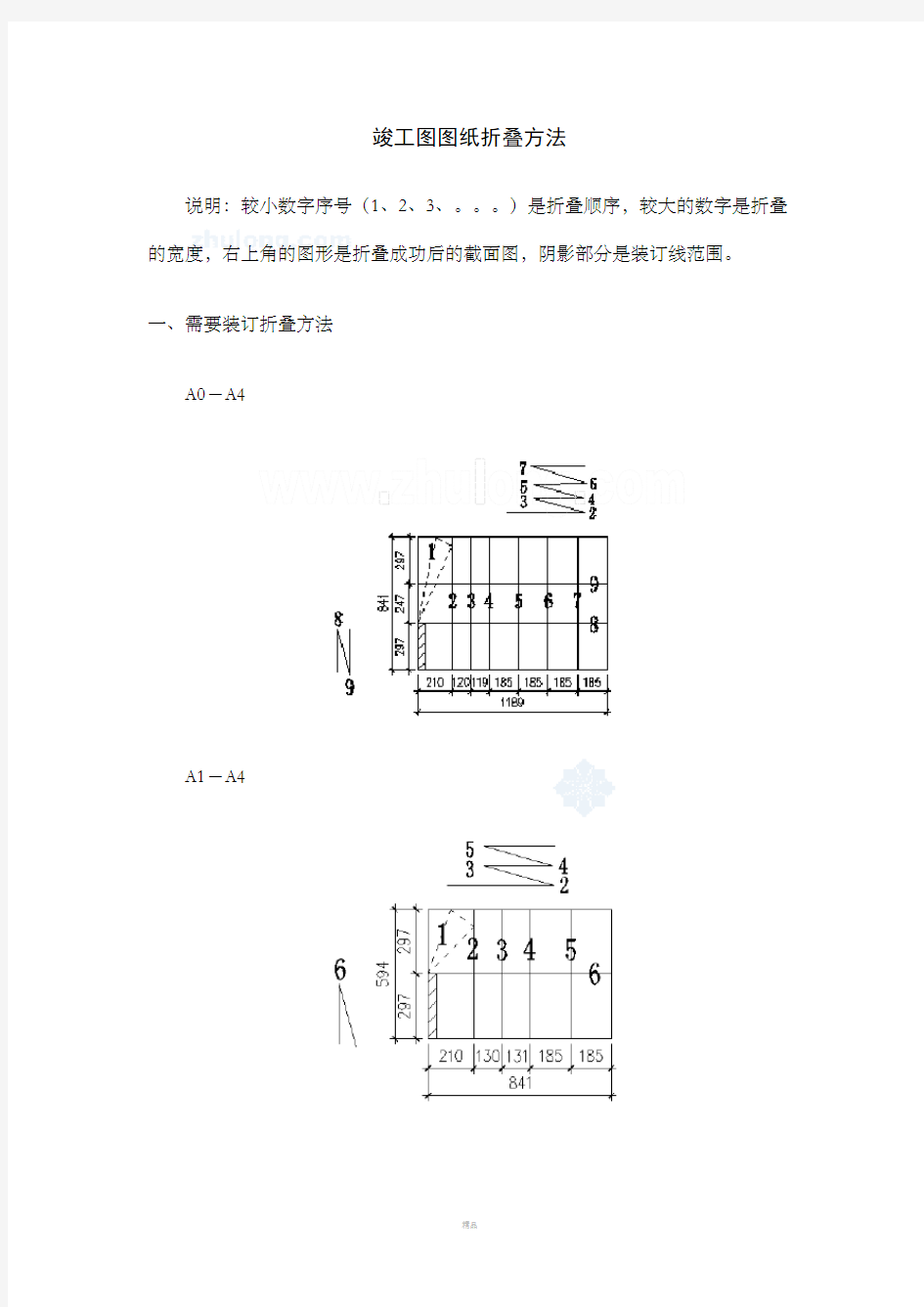 竣工图(图纸)折叠方法