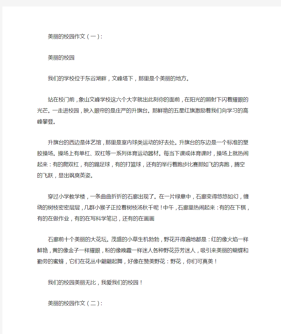 美丽的校园作文12篇