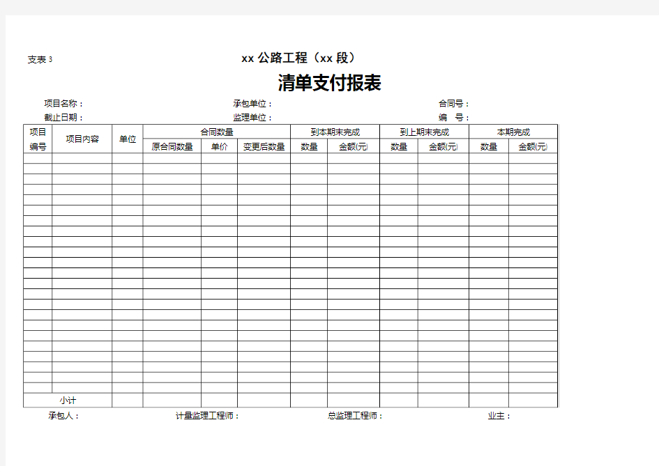 清单支付报表