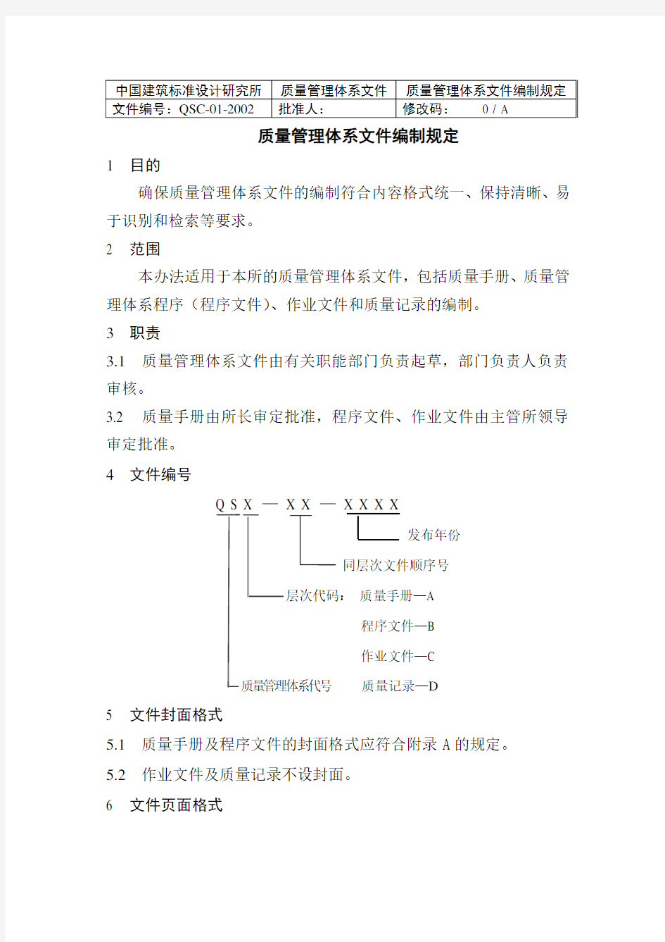 中国建筑标准设计研究所质量管理体系文件编制规定.doc