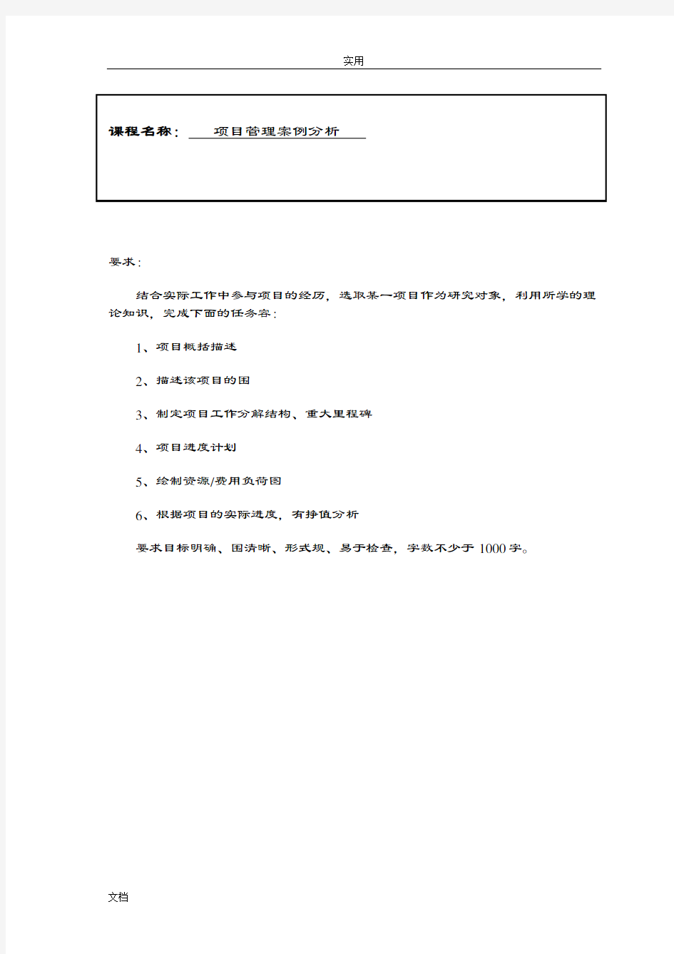 项目管理系统案例分析报告