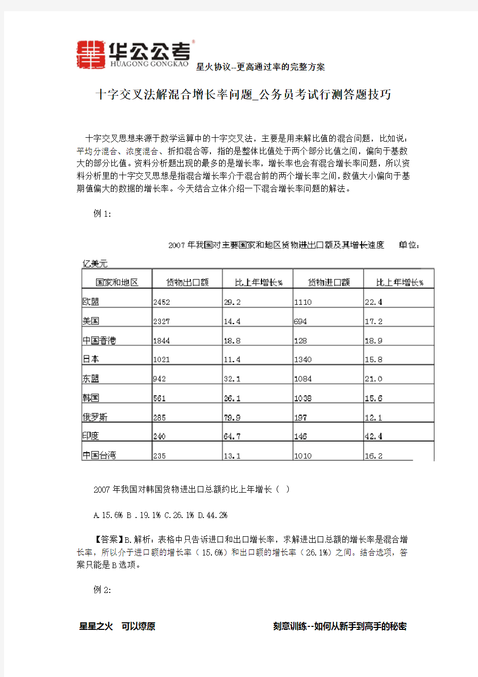 十字交叉法解混合增长率问题_公务员考试行测答题技巧