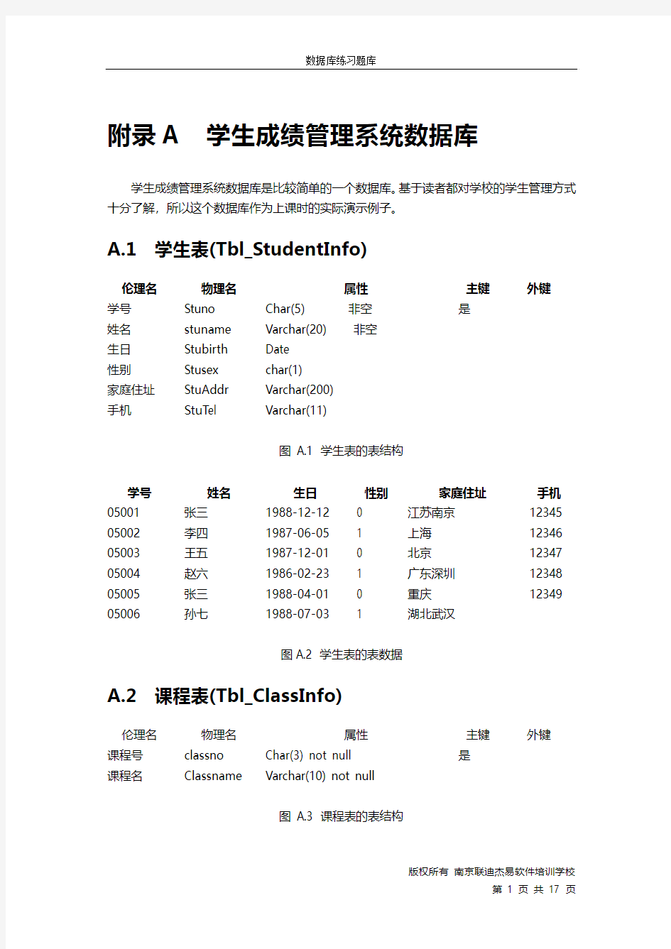 MYSQL数据库练习