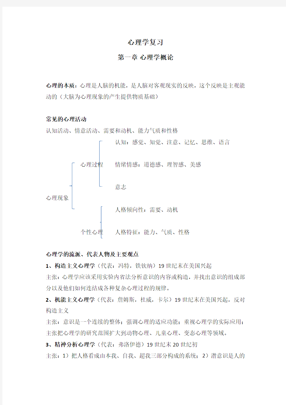 心理学提纲整理