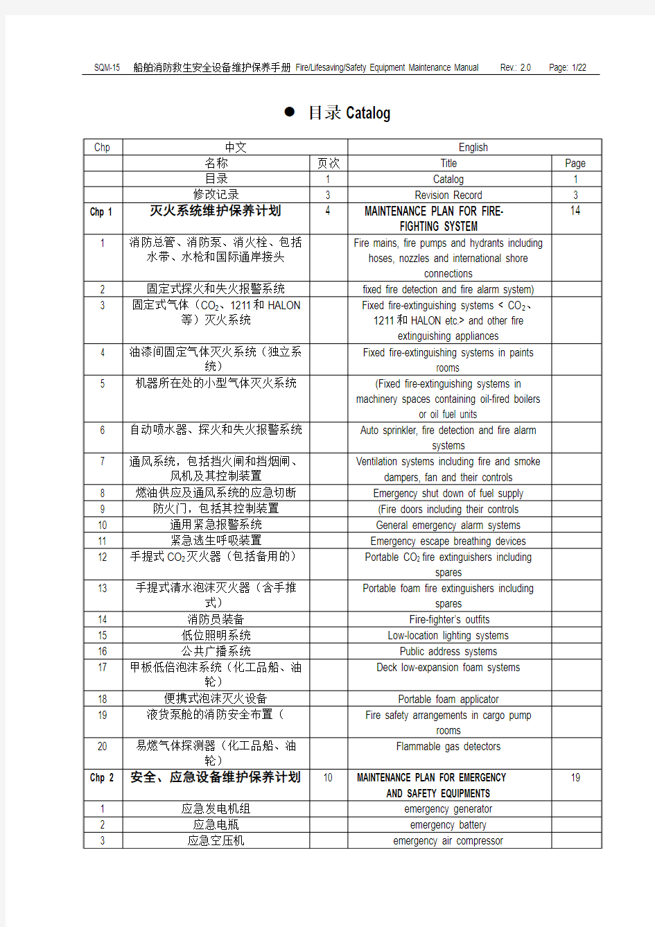 SQM-15消防救生手册