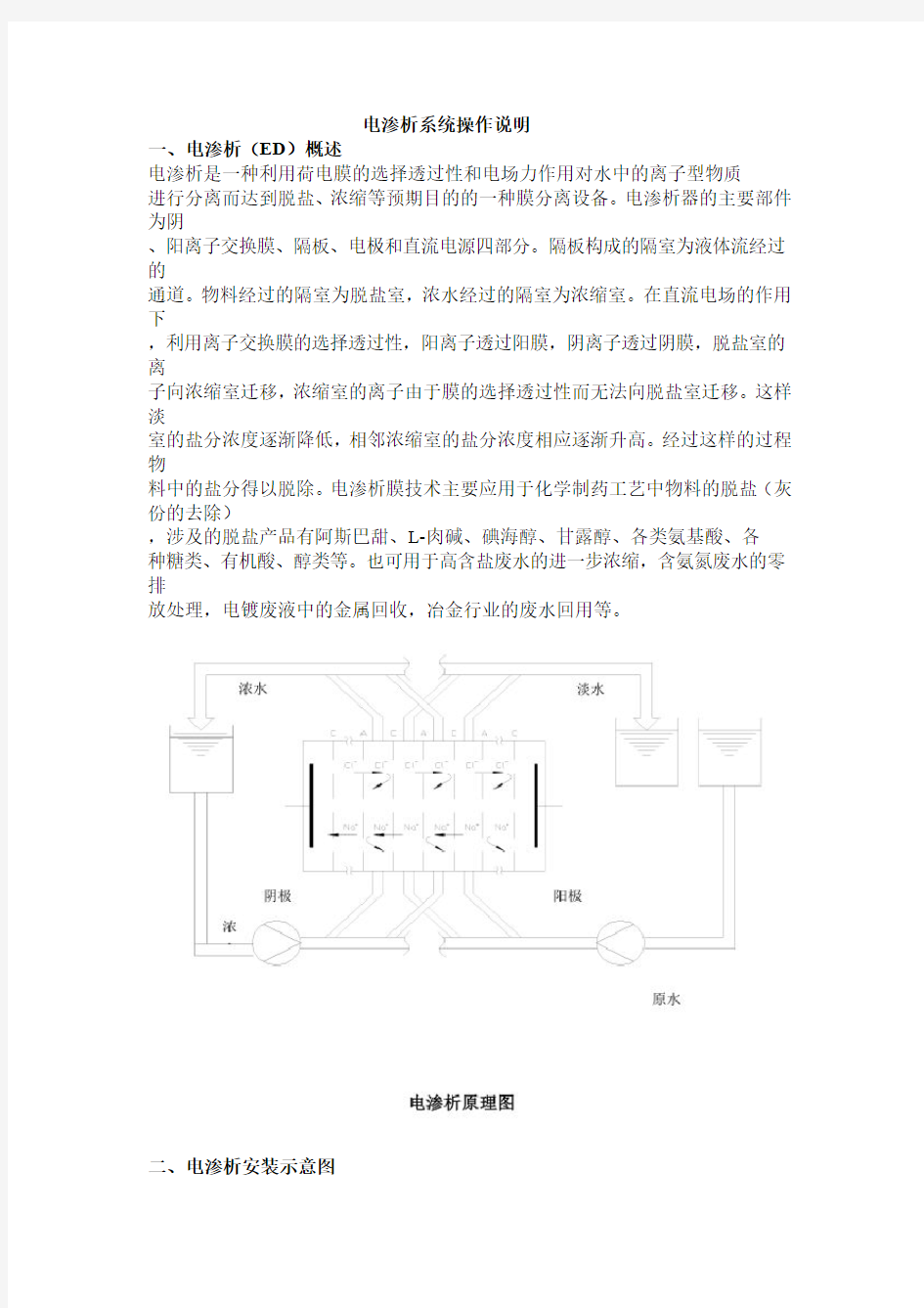 电渗析操作说明