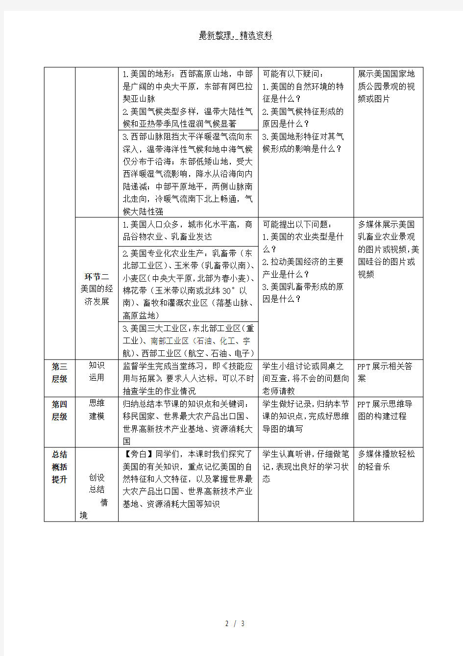 高考地理总复习区域地理世界地理《北美与美国》教案