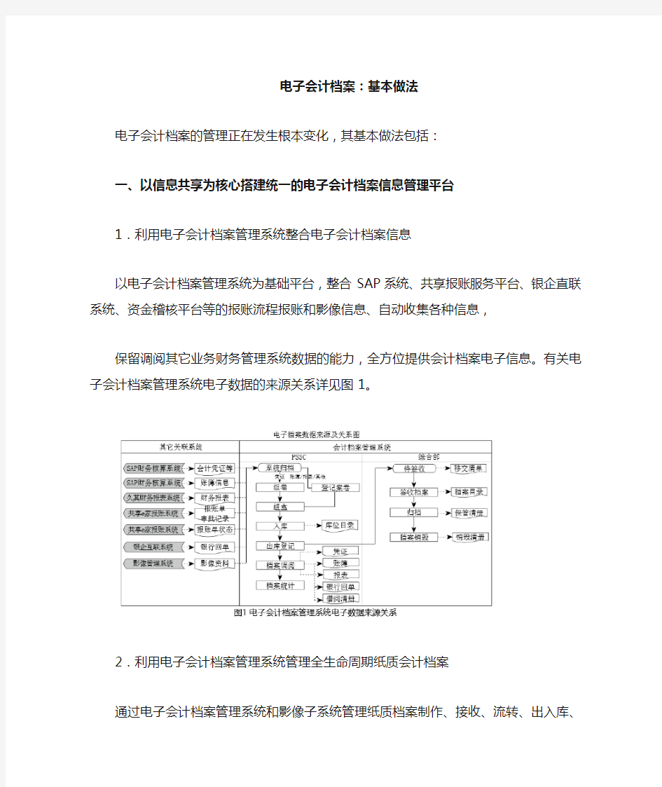 电子会计档案 基本做法