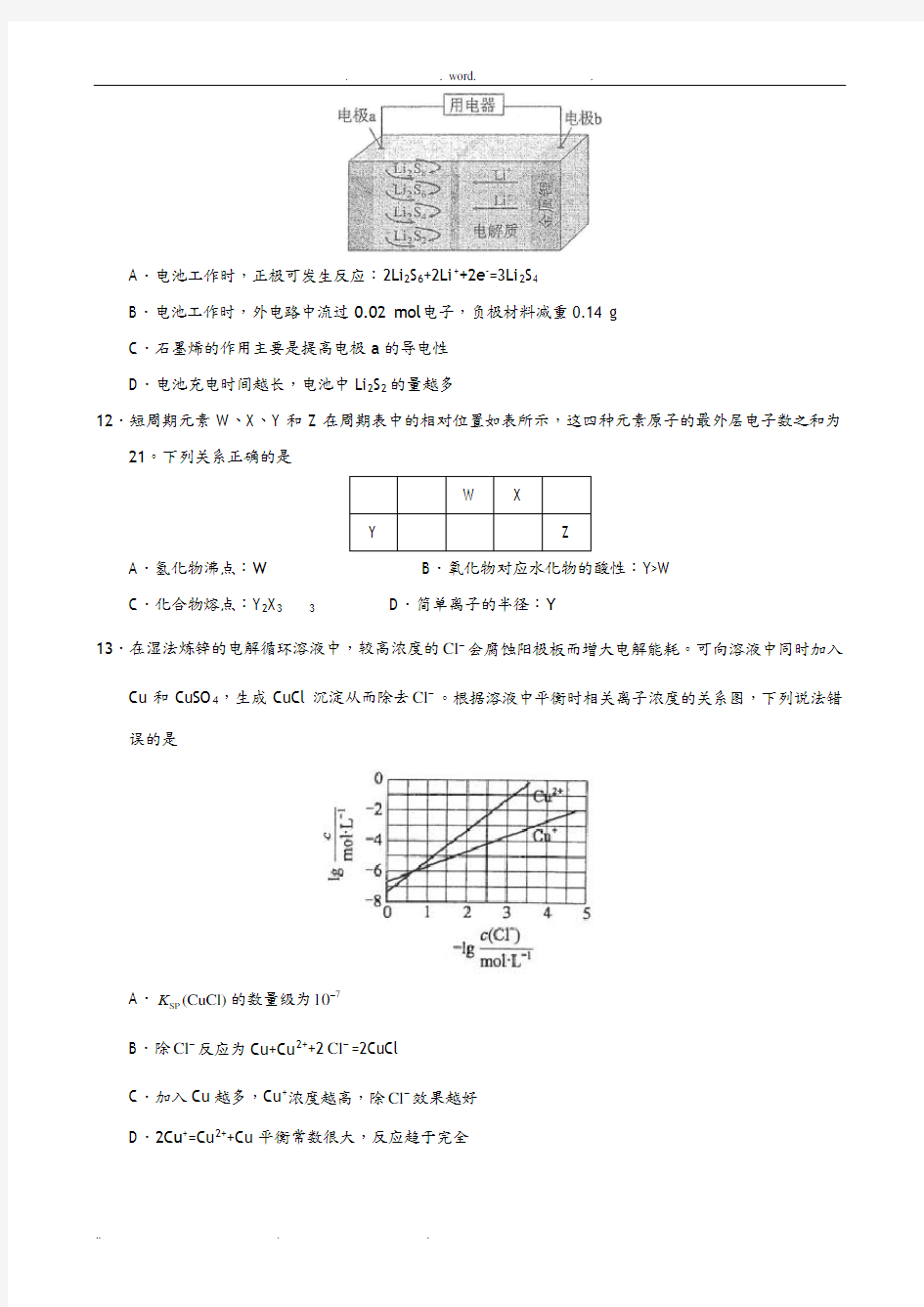 2018全国高考理综[化学]试题和答案解析_全国卷