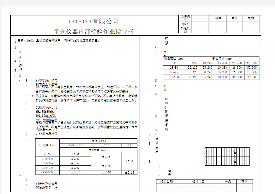 量规仪器内部校验作业指导书