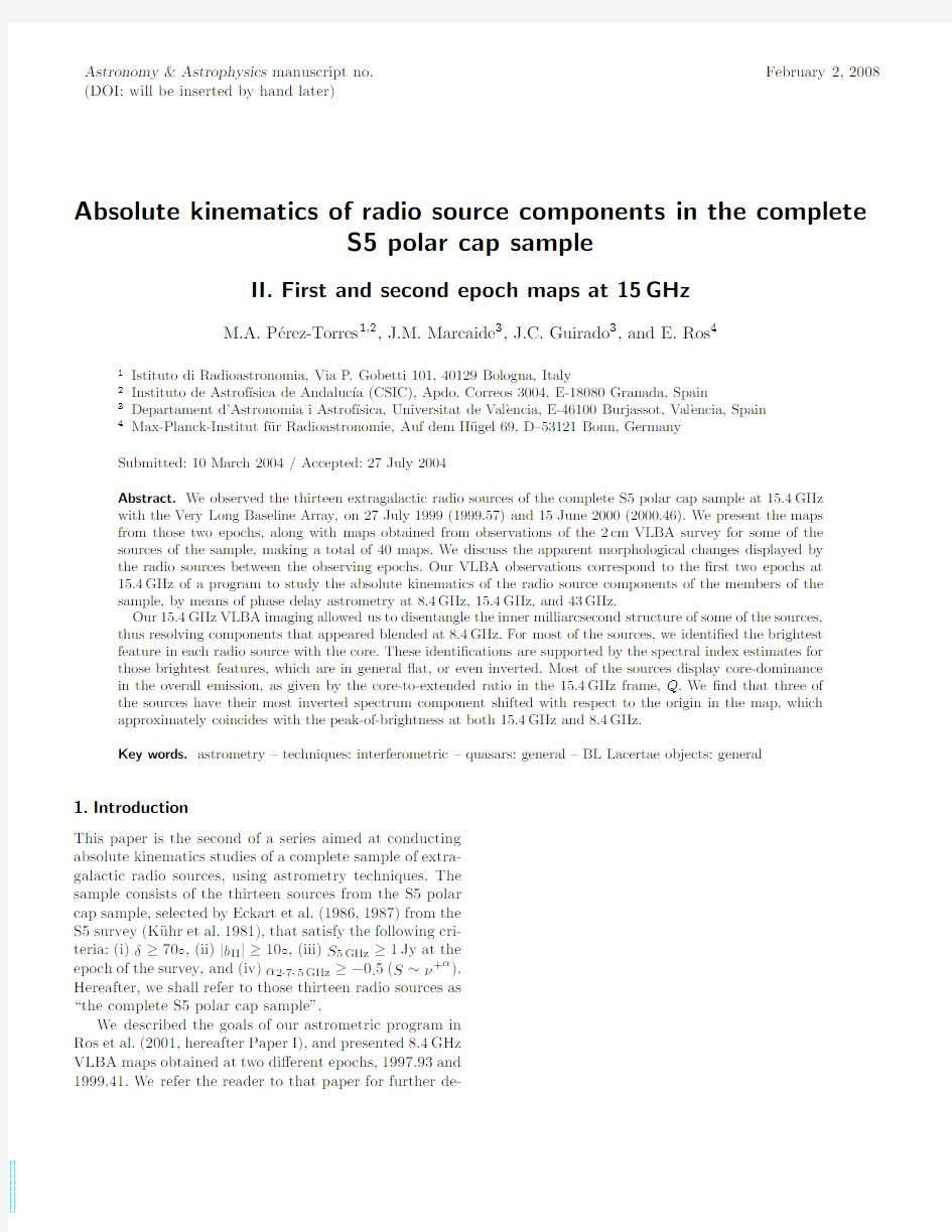 Absolute kinematics of radio source components in the complete S5 polar cap sample