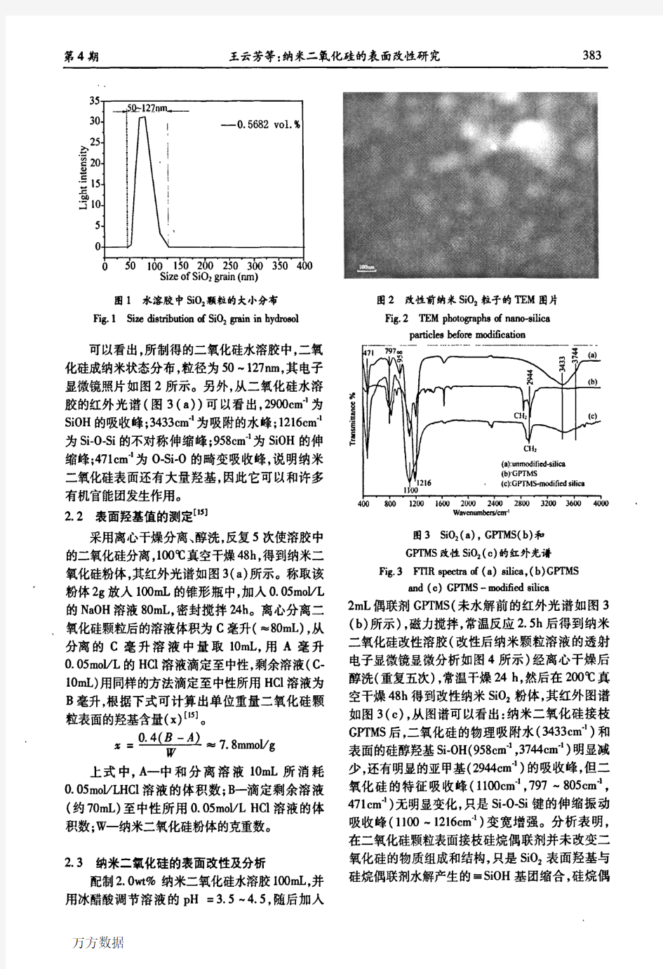 纳米二氧化硅的表面改性研究