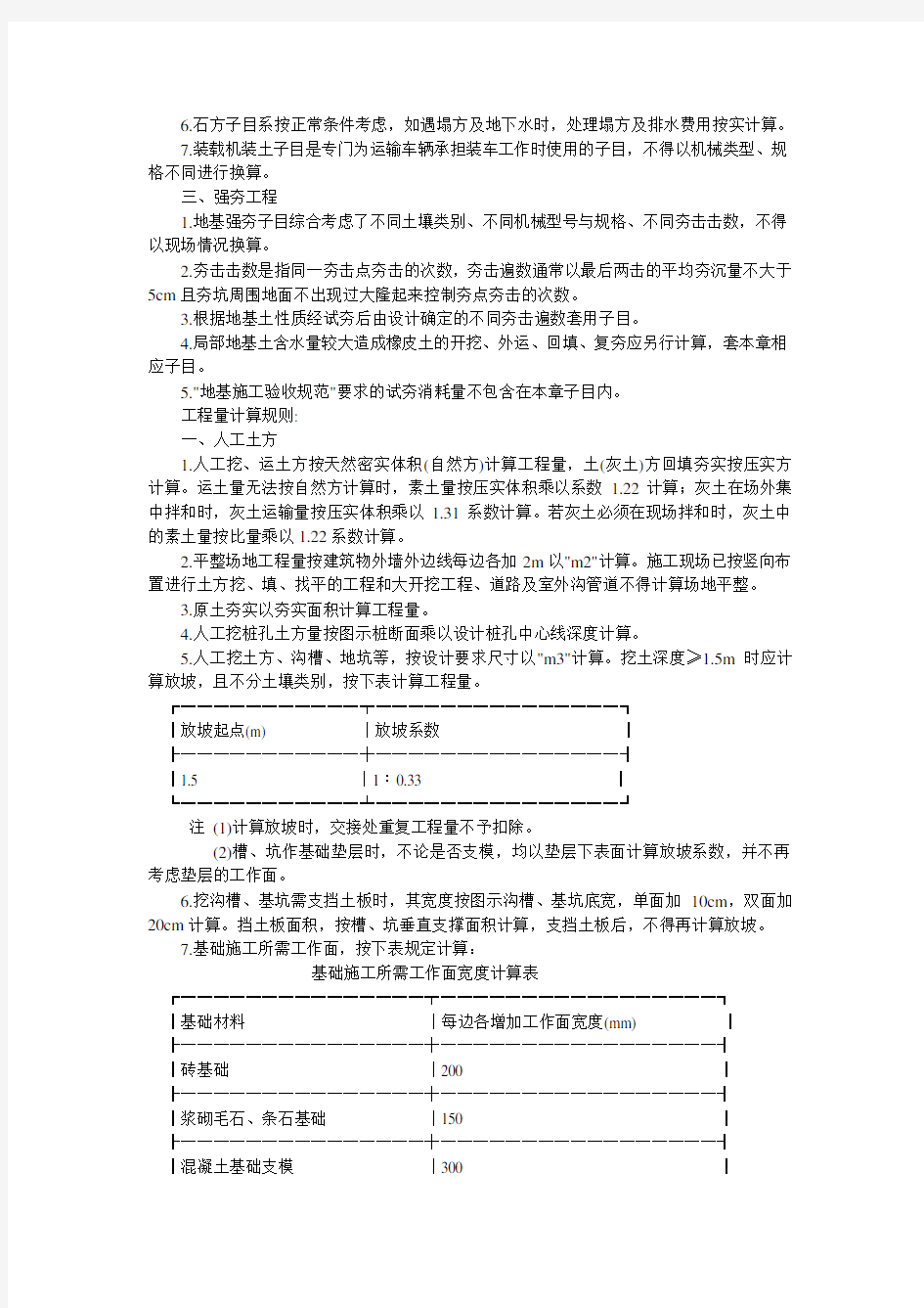 陕西省建筑工程2009定额章节说明及工程量计算规则