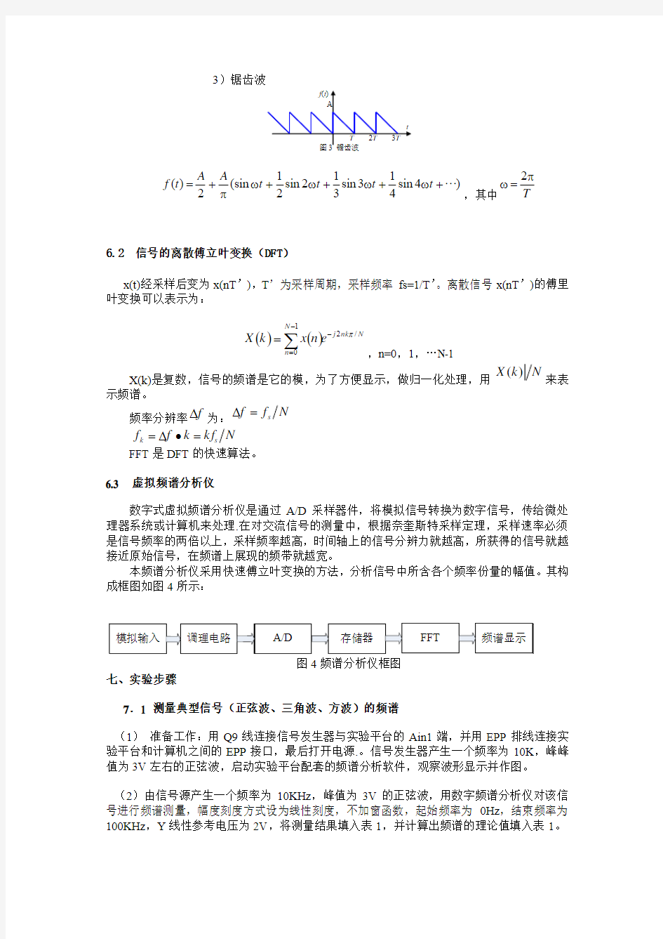 信号频谱分析和测试