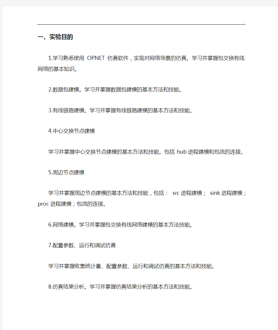 OPNET网络仿真包交换