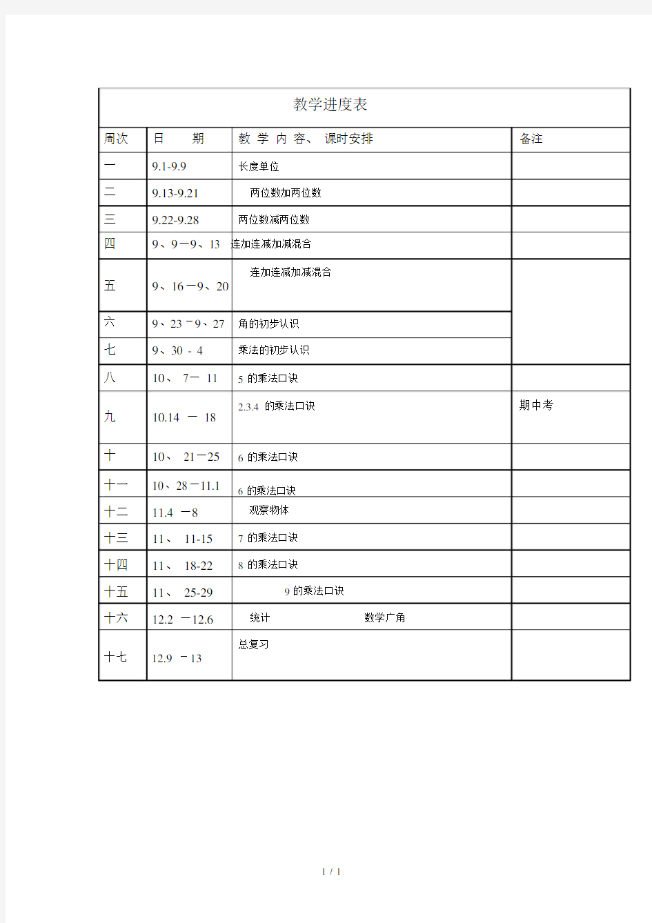 二年级美术教学进度表图片