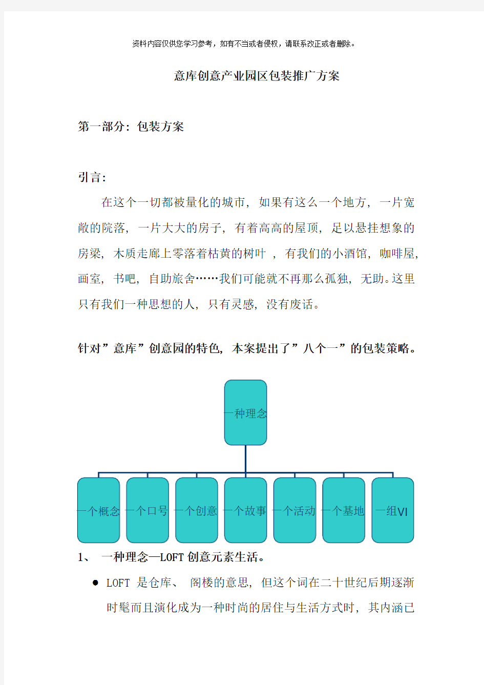 意库创意产业园区推广方案样本