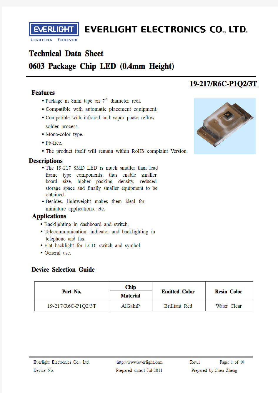 亿光LED网规格书RCPQTdatasheet