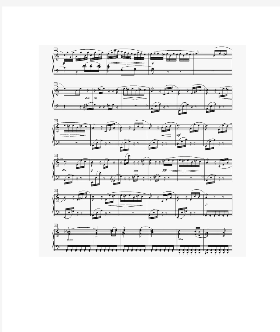 致爱丽丝贝多芬钢琴谱乐谱
