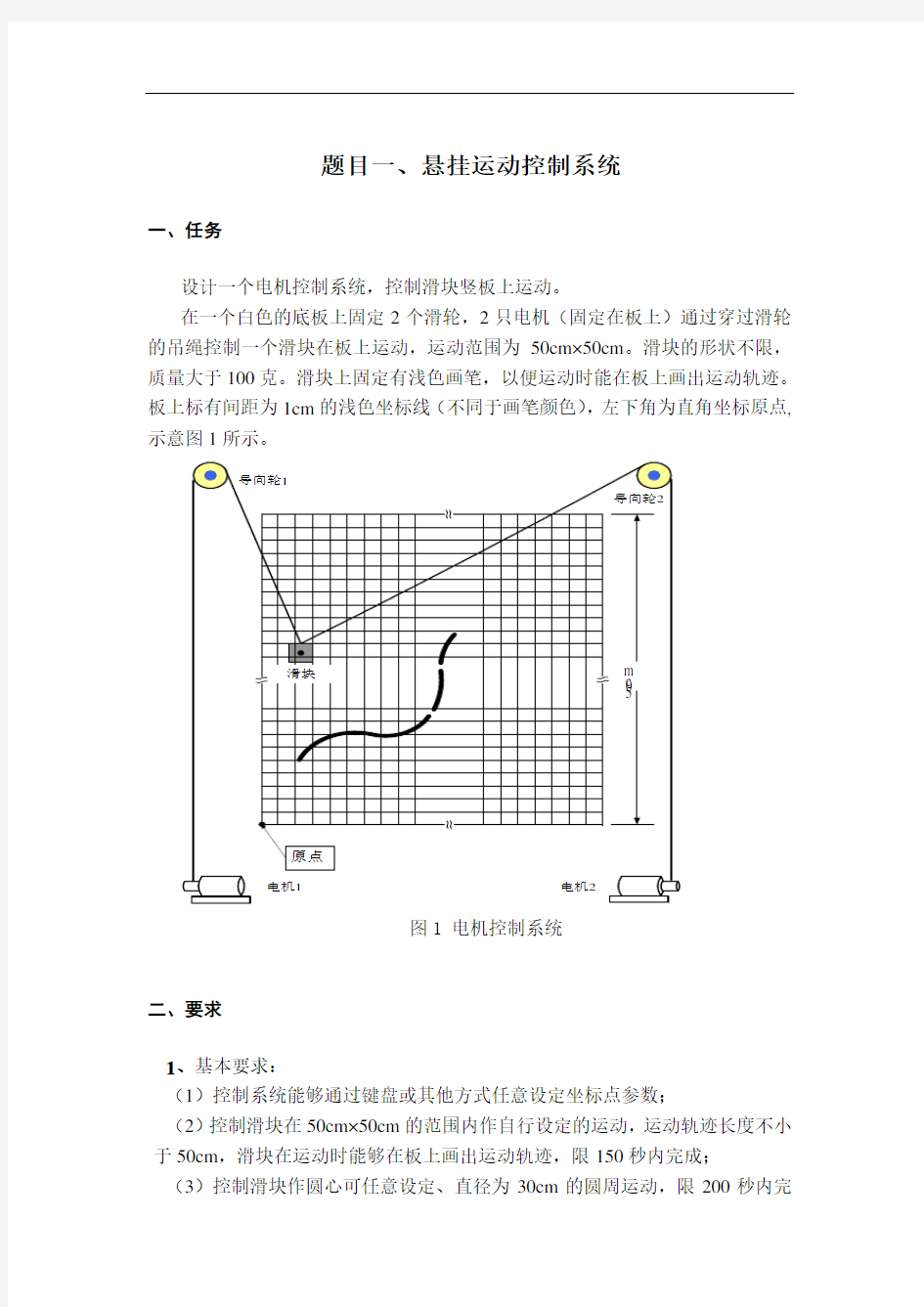 题目悬挂运动控制系统