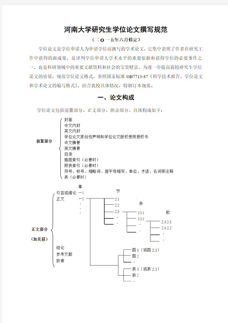 一般的论文格式要求