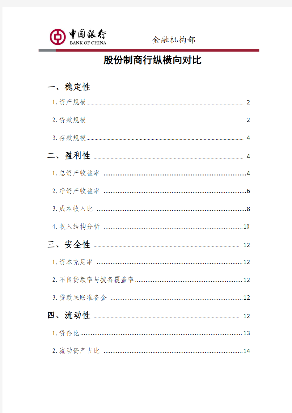 12家股份制商业银行纵横向分析