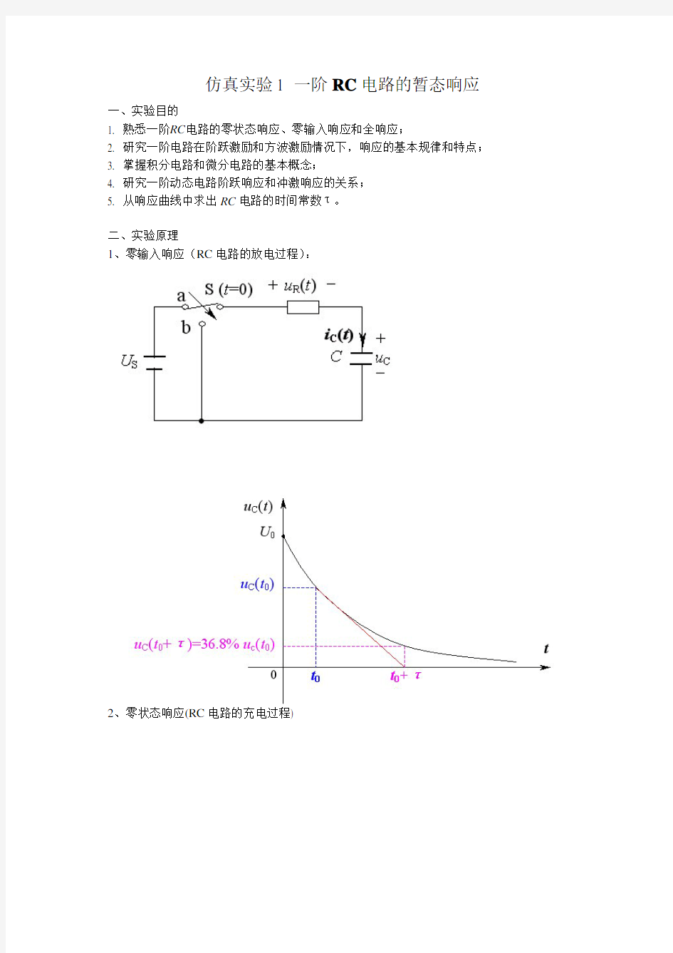 一阶RC电路的暂态响应实验报告