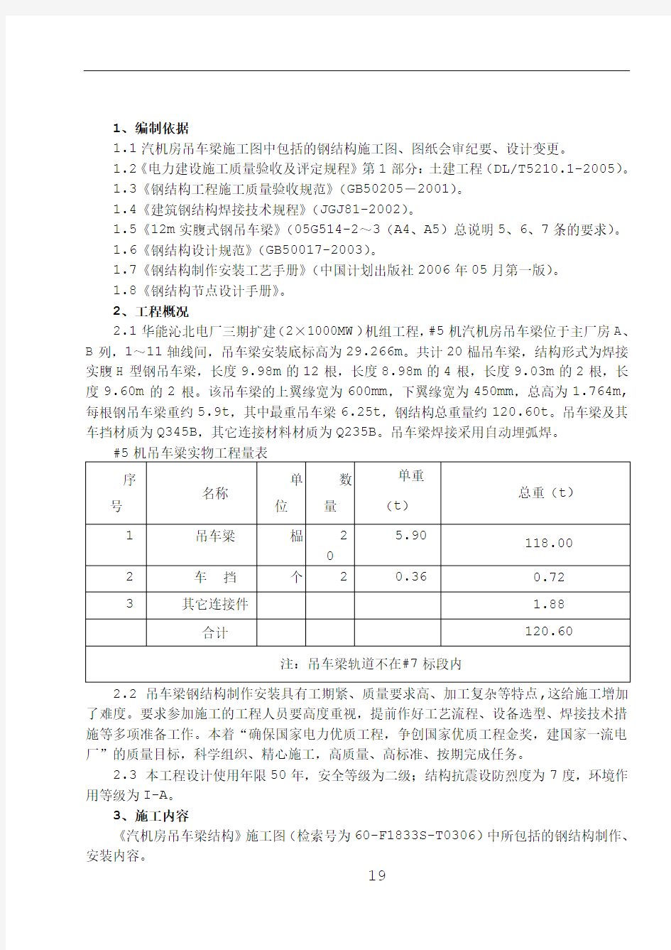 #5吊车梁制作安装施工方案