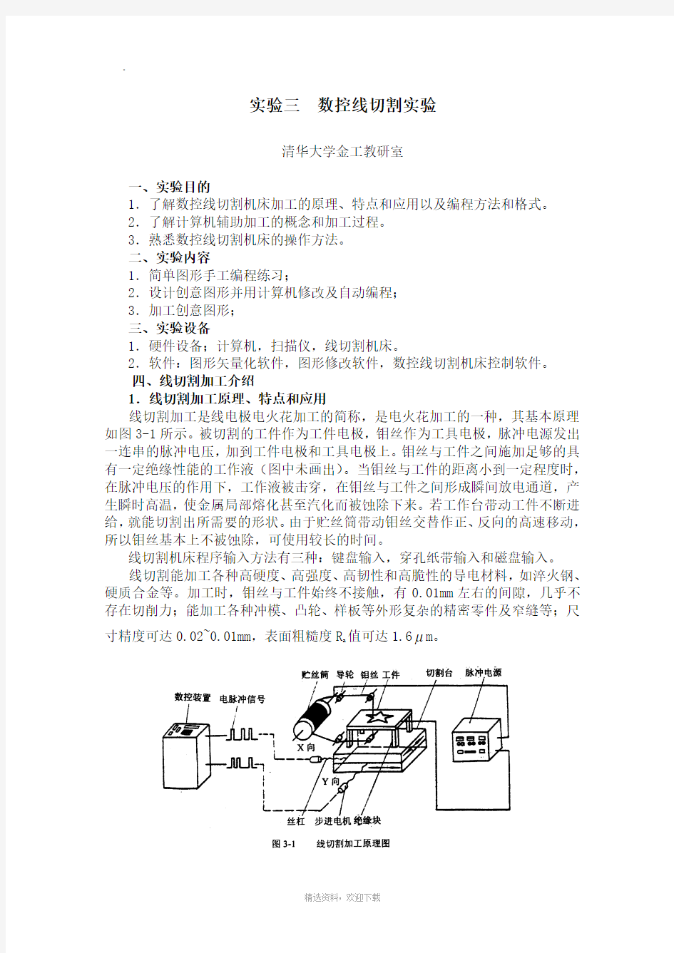 数控线切割实验