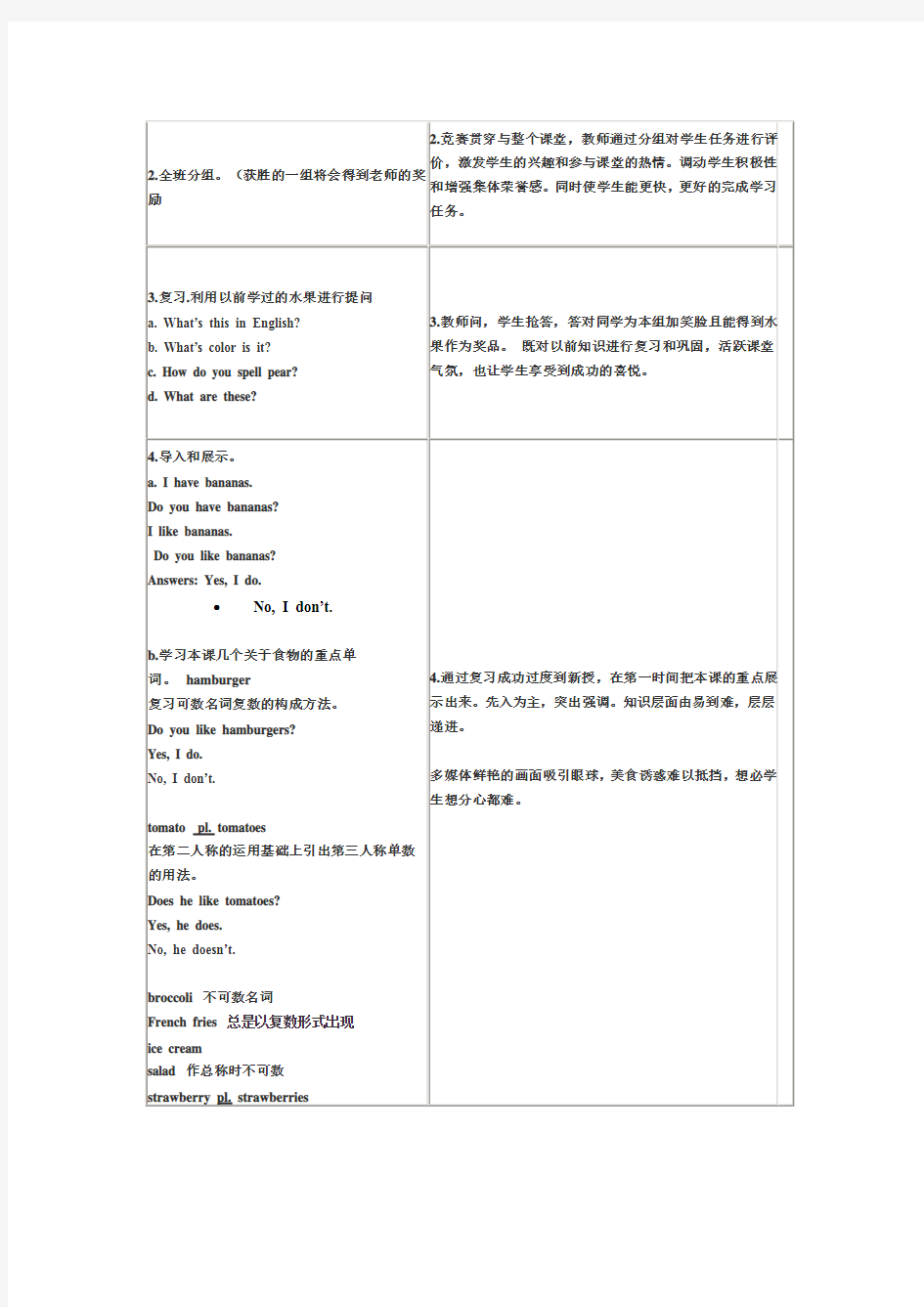 人教新版英语七年级上册Unit6说课稿