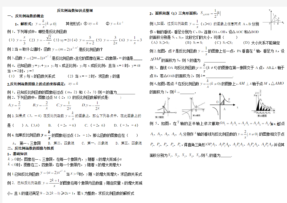 初中数学反比例函数知识点整理