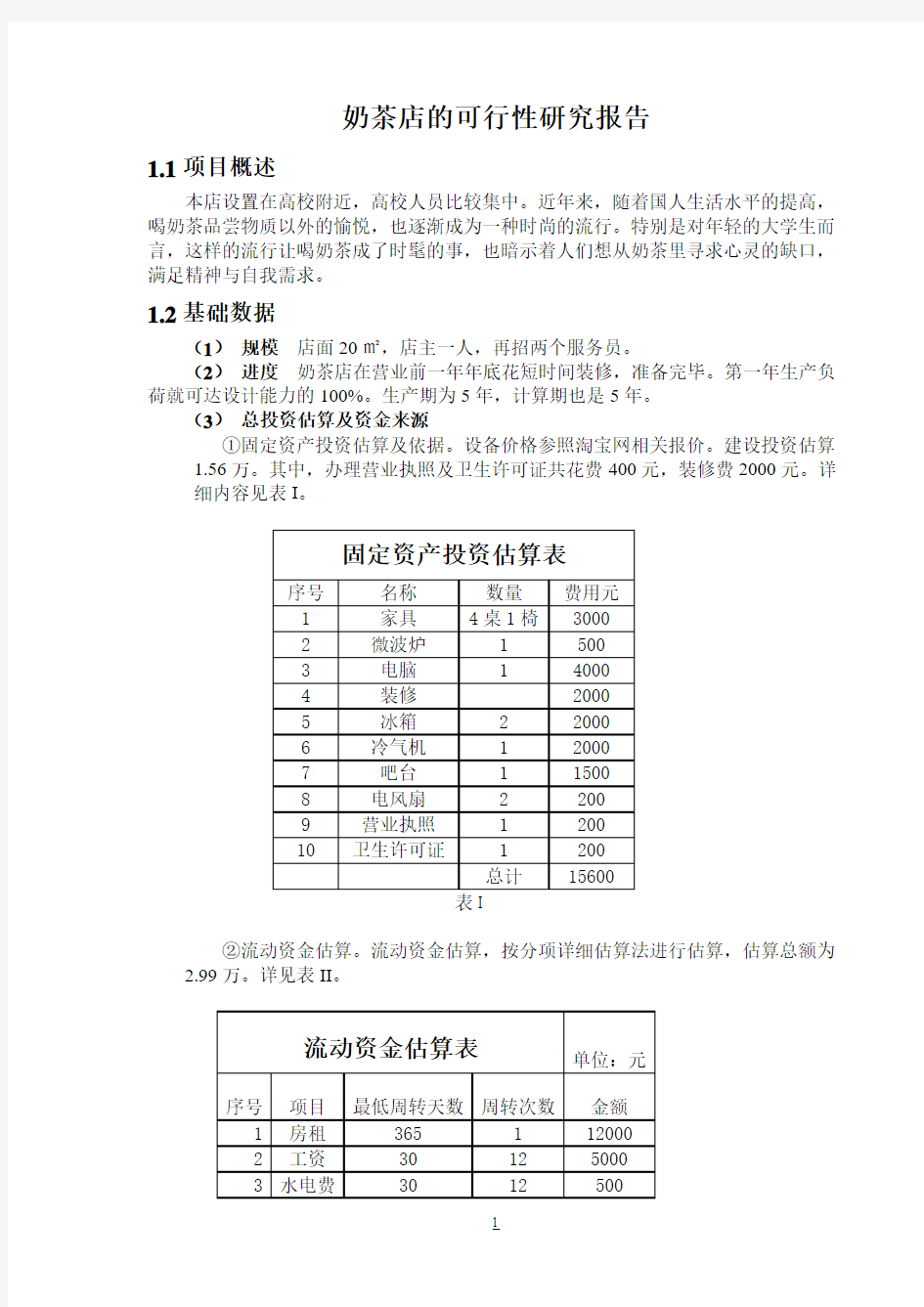 学校奶茶店的可行性报告