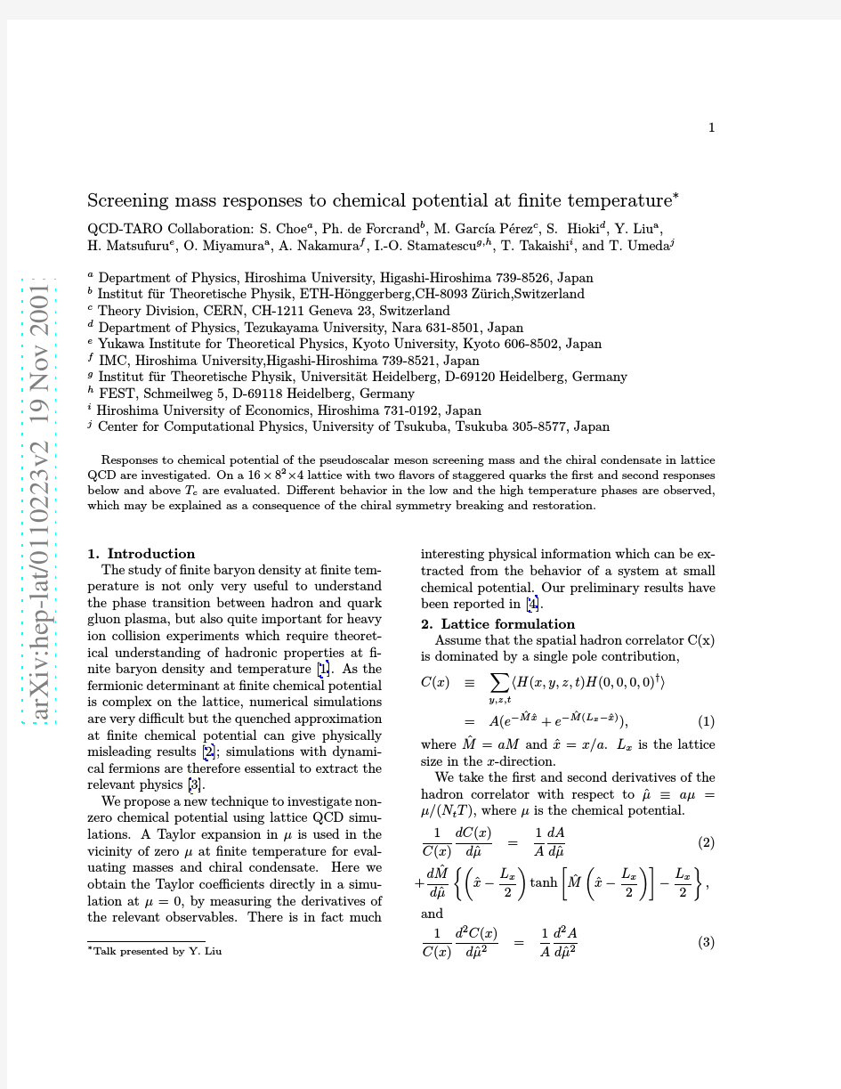 Screening mass responses to the chemical potential at finite temperature