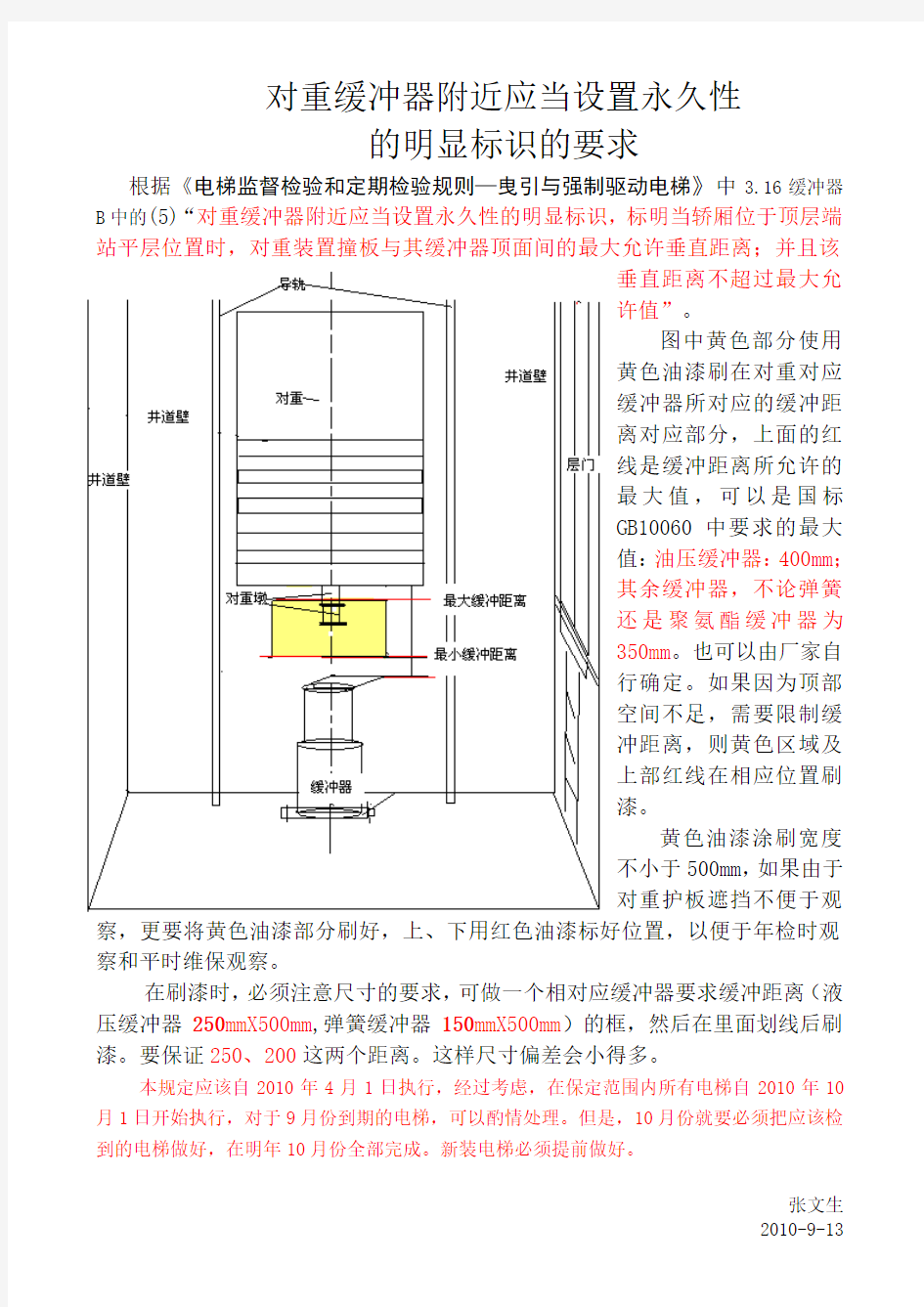 缓冲器距离的标注方法