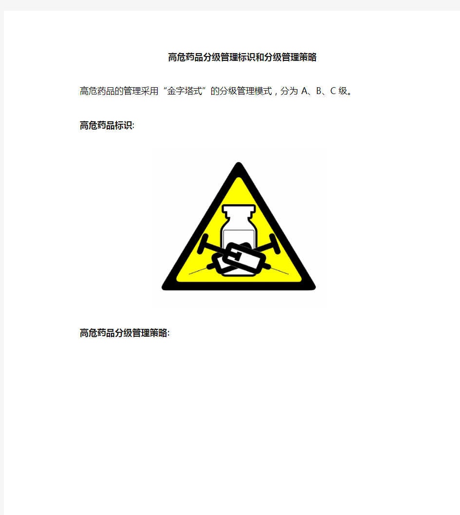 高危药品标识