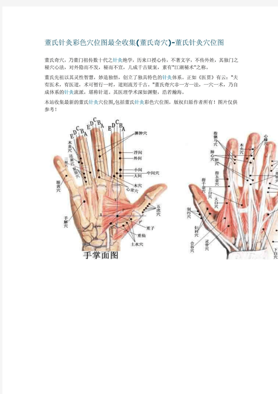 董氏针灸彩色穴位图最全收集