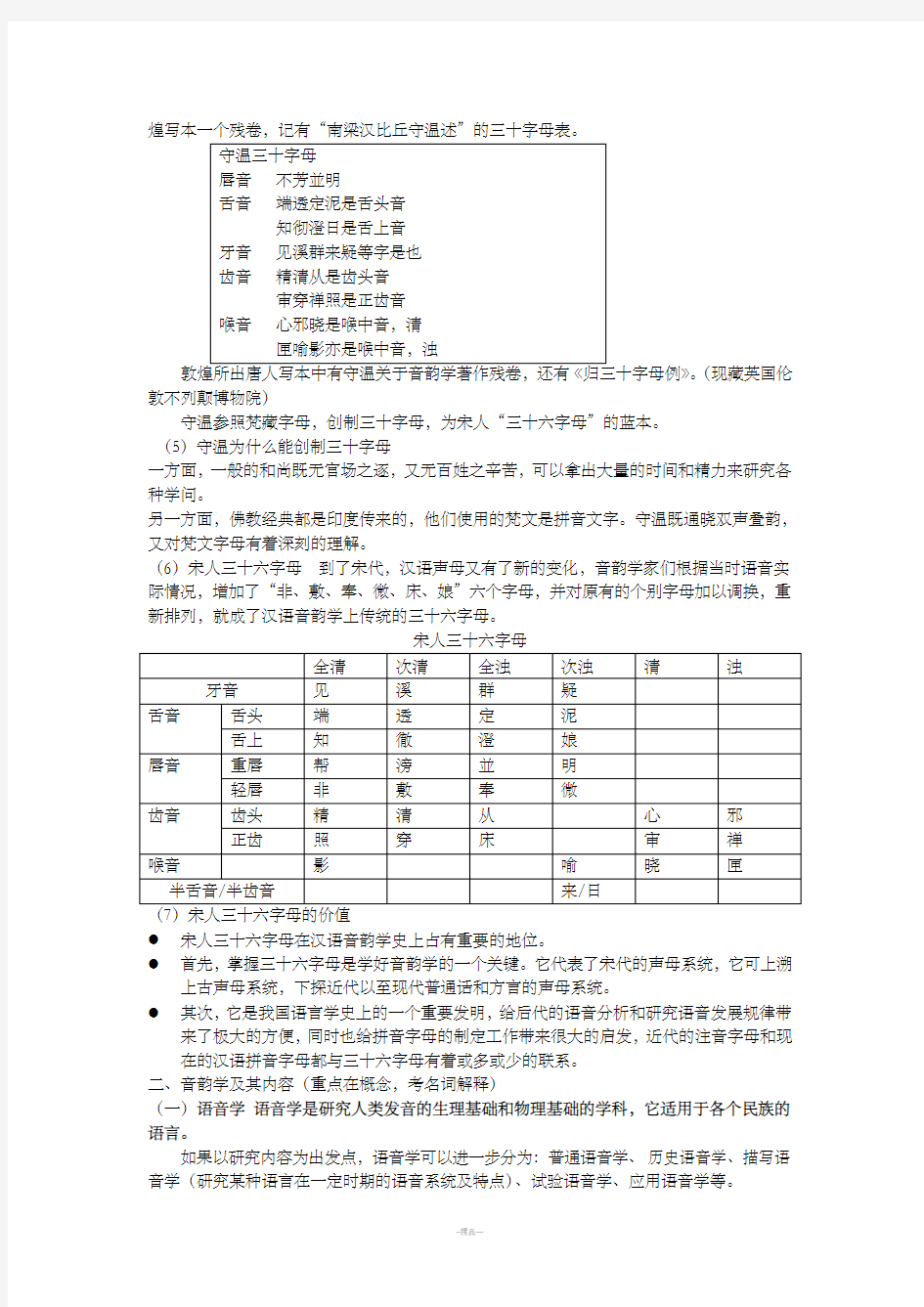 《汉语史》考试资料整理