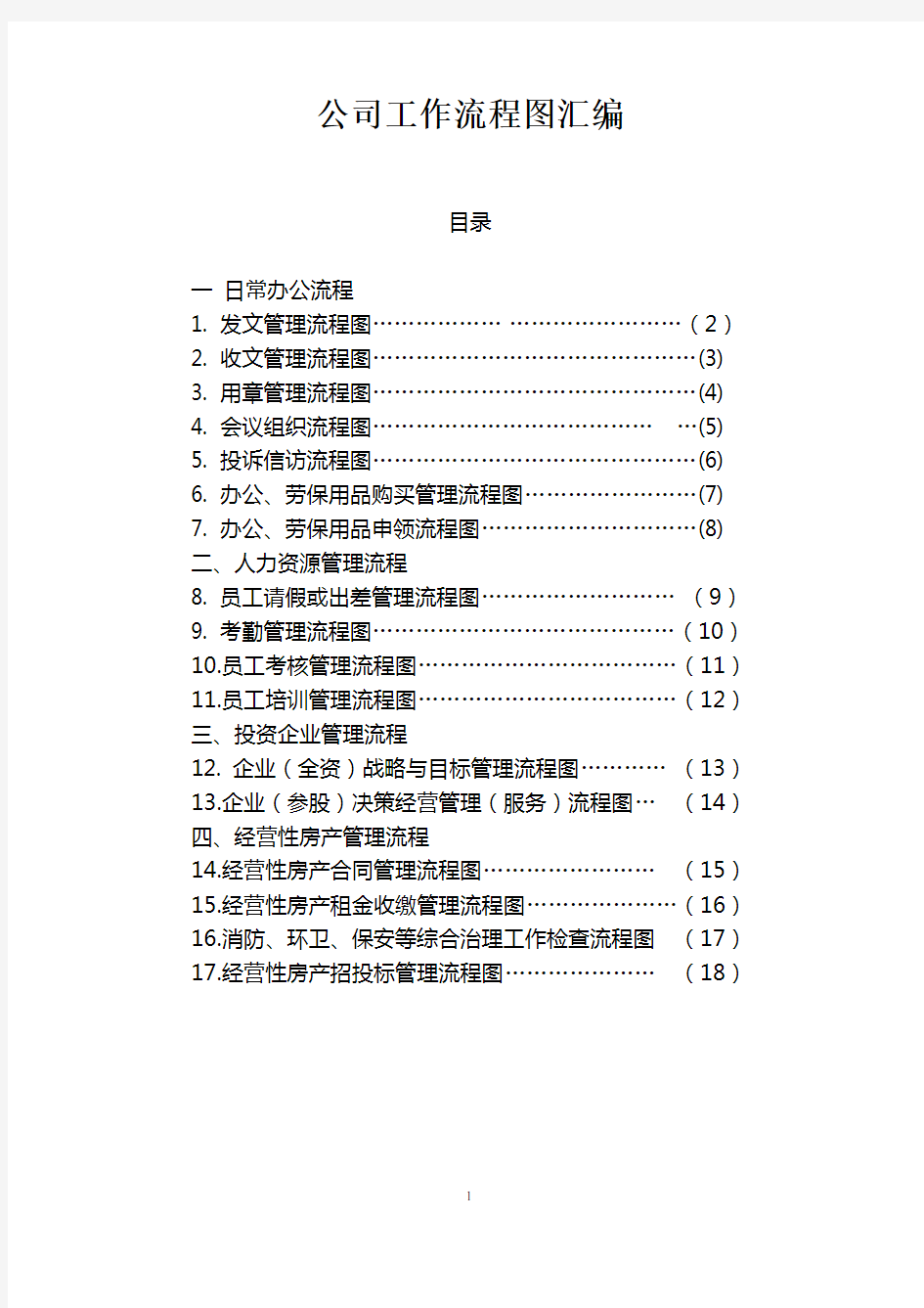 公司工作流程图汇编