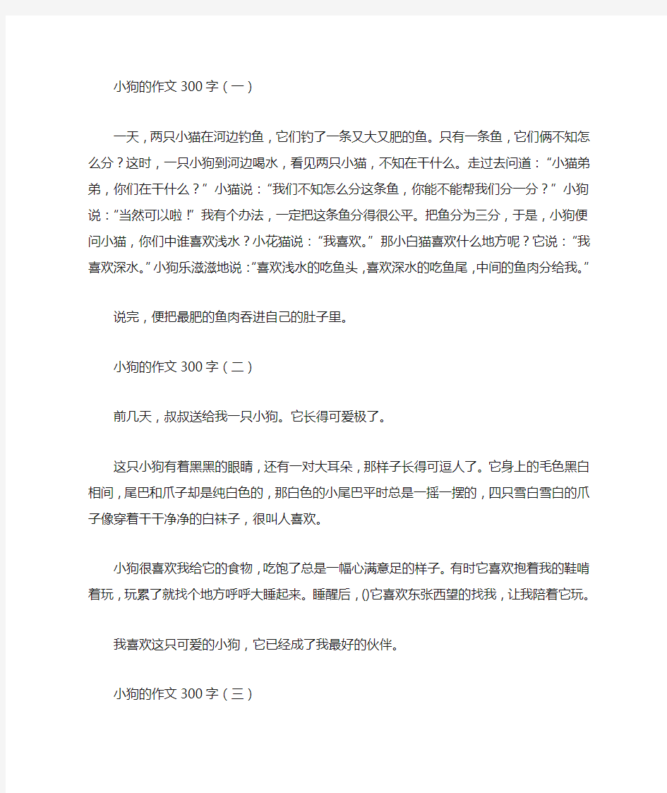 小狗的作文300字