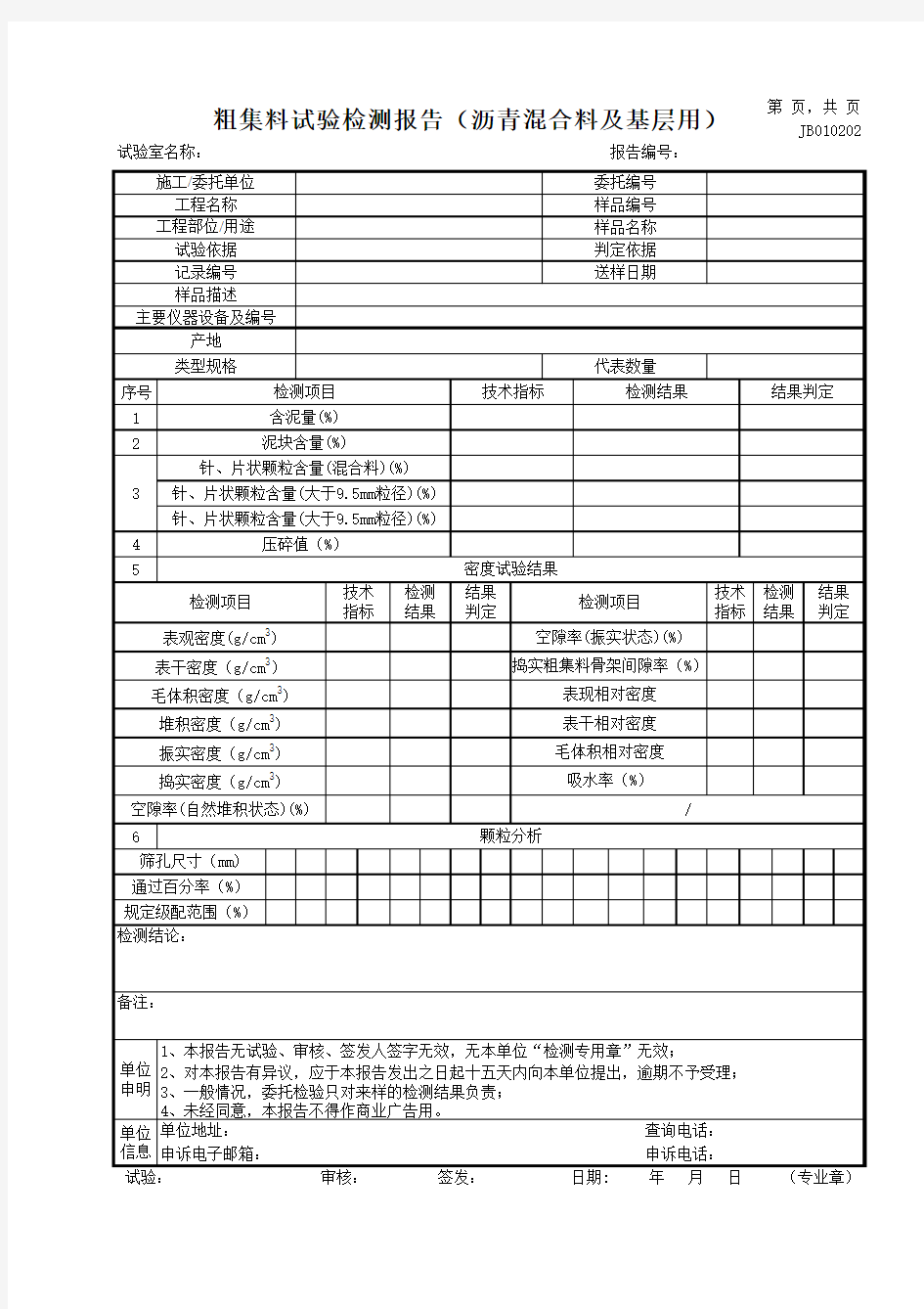 粗集料试验检测报告)