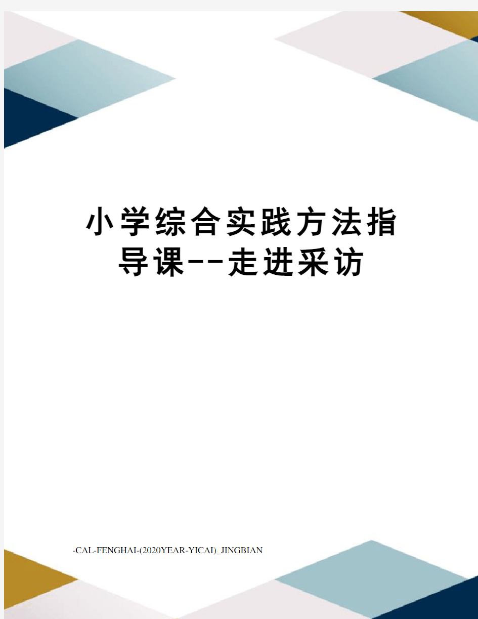 小学综合实践方法指导课--走进采访