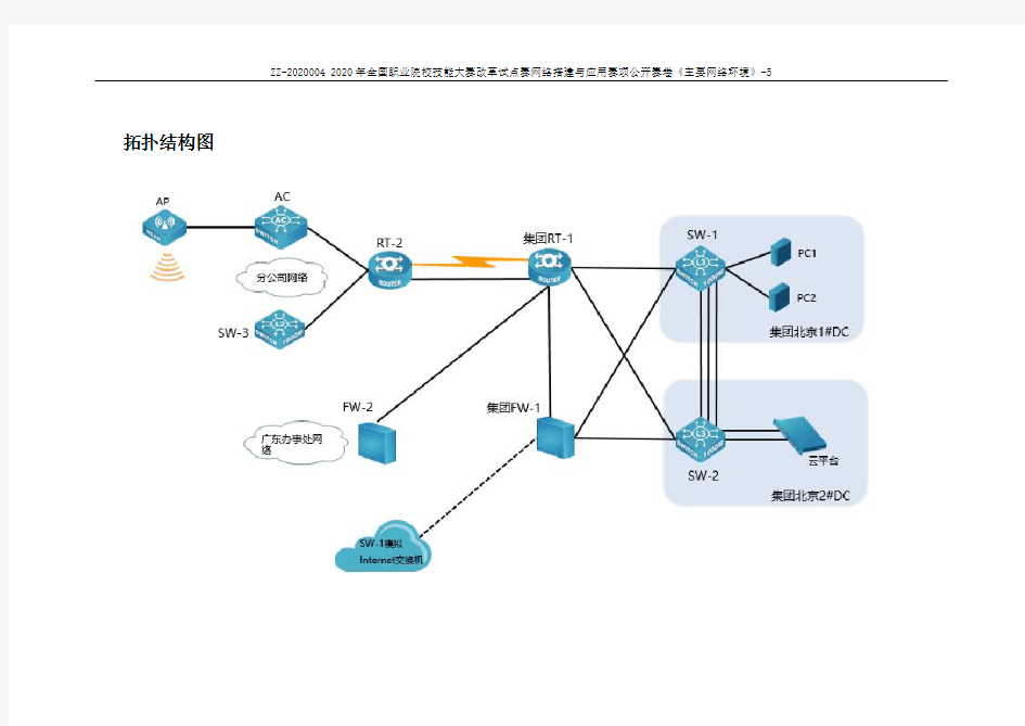 2020 中职 技能大赛改革试点赛 网络搭建与应用 公开赛卷主要网络环境-5