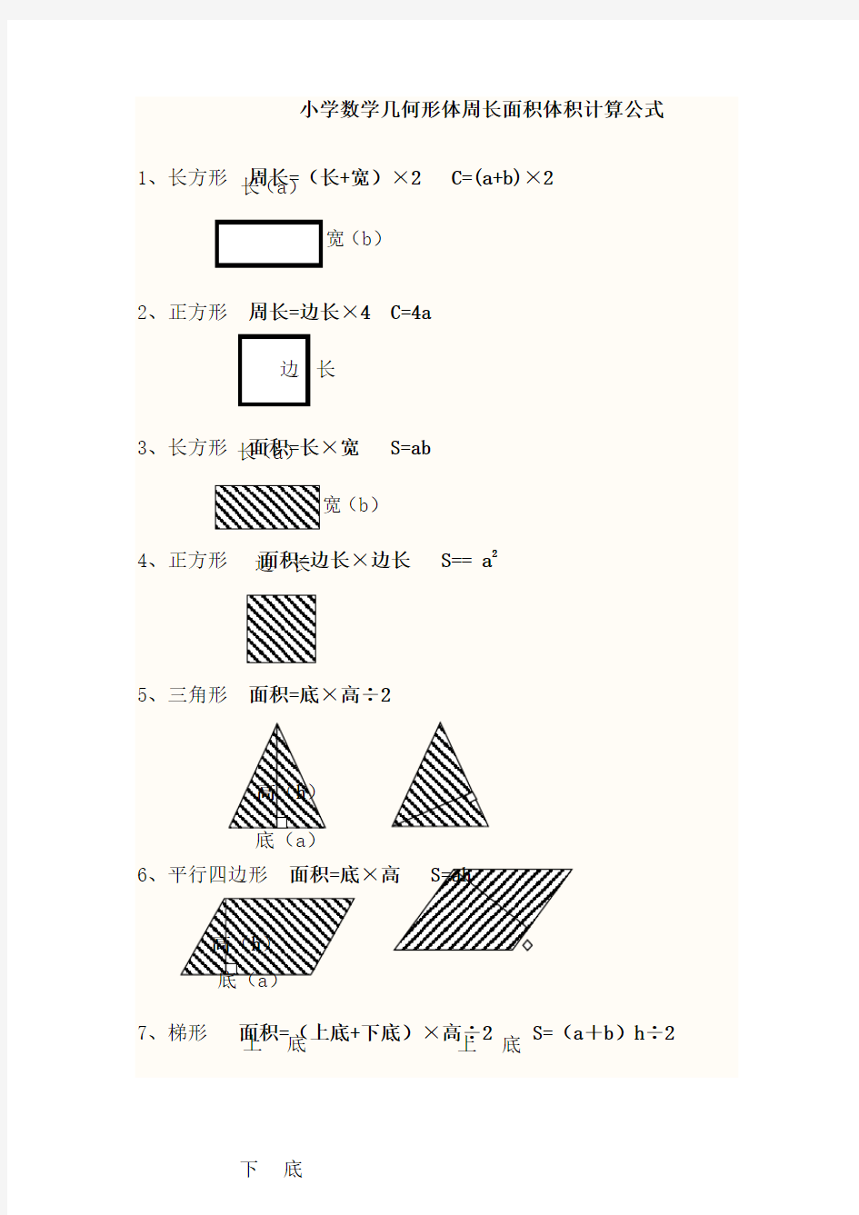 周长面积-积计算公式图解