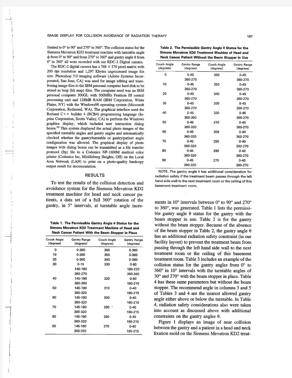 Image display for collision avoidance of radiation therapy Treatment planning