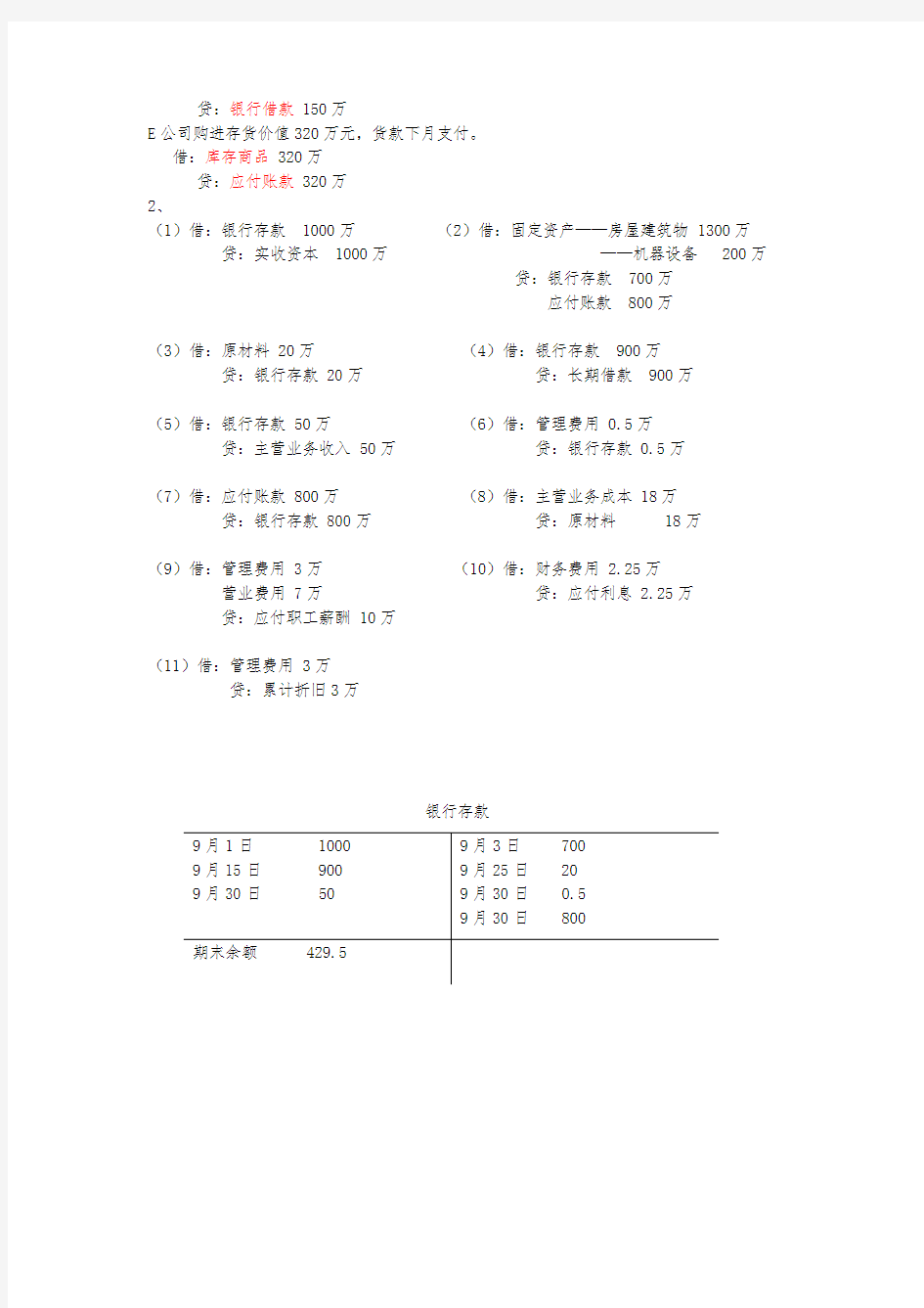 会计学(非专业用)课后复习题与答案