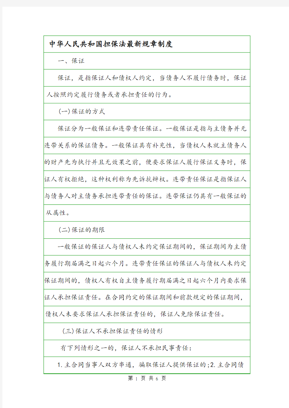 中华人民共和国担保法最新规章制度.doc