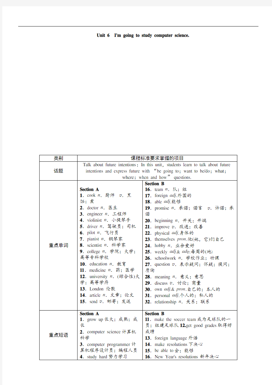 新目标八年级上册英语UNI6教案