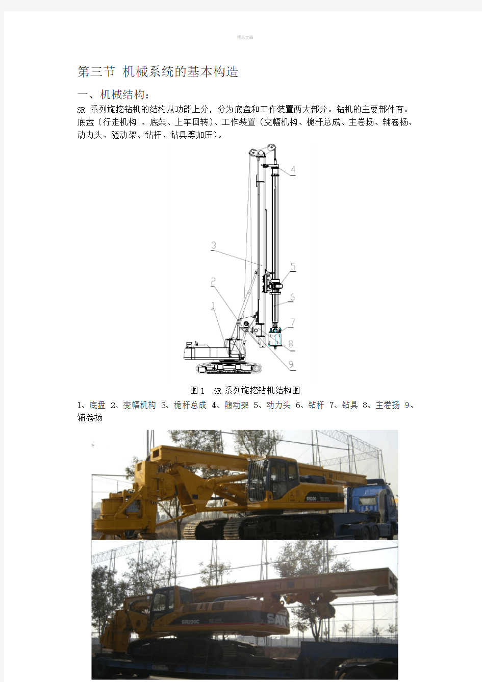 旋挖钻机的基本构造及工作原理